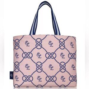 NWOT Estee Lauder Pink and Navy Nautical Tote